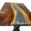 Walnut Live Edge Burl Dining Tabletop - Gray River Resin Epoxy - 80 x 40 x 2" - Knox Deco - DIY