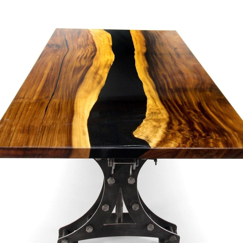 Black River Epoxy Resin Dining Table, Kitchen Island Countertop