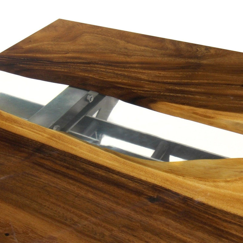 Walnut Live Edge Slab Dining Tabletop - Clear River Resin - 80 x 40 x 2" - Knox Deco - DIY
