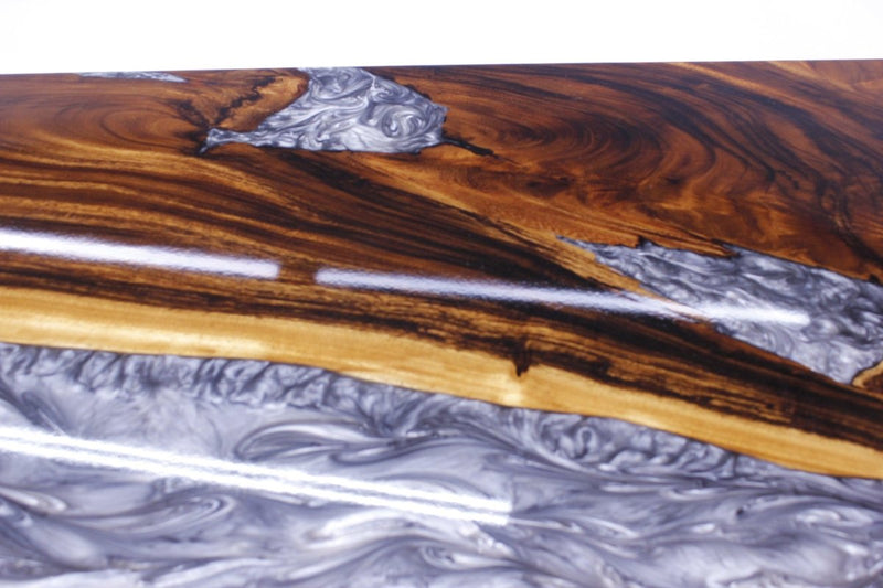 Live Edge Ash Slab Wood with Epoxy and Lacquer