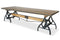 Industrial Sawhorse Conference Table - Iron Base - Wood Beam - Natural - Knox Deco - Tables